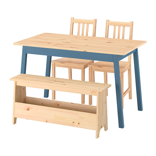 PINNTORP/PERJOHAN table with 2 chairs and bench