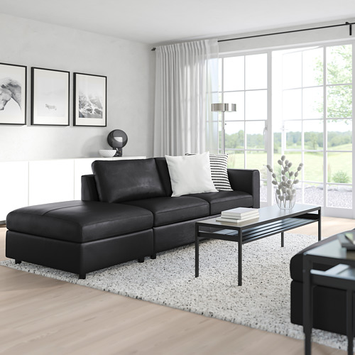 VIMLE - 3-seat sofa, with open end/Grann/Bomstad black | IKEA Taiwan Online - PE773994_S4