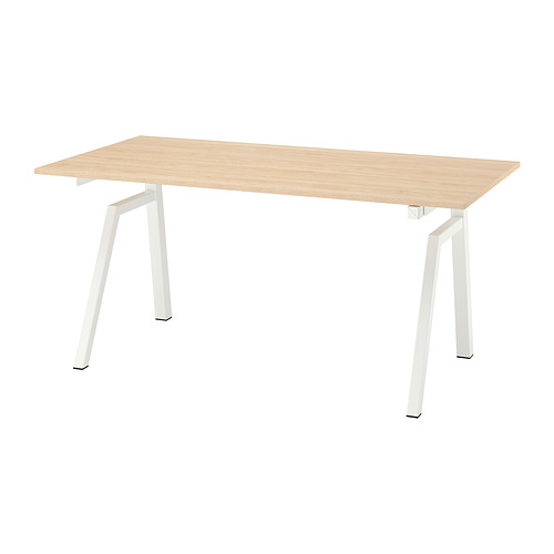 TROTTEN - 升降式工作桌，電動 梣木紋/白色，160x80 公分 | IKEA 線上購物 - E1012264_S4