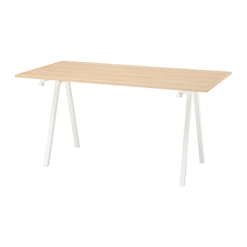 TROTTEN - 書桌/工作桌，梣木紋/白色，160x80 公分 | IKEA 線上購物 - E1012270_S4