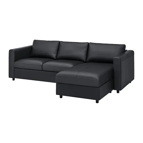 VIMLE - 3-seat sofa, with chaise longue/Grann/Bomstad black | IKEA Taiwan Online - PE774028_S4
