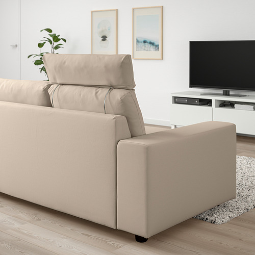 VIMLE - 3-seat sofa, with headrest with wide armrests/Hallarp beige | IKEA Taiwan Online - PE830826_S4