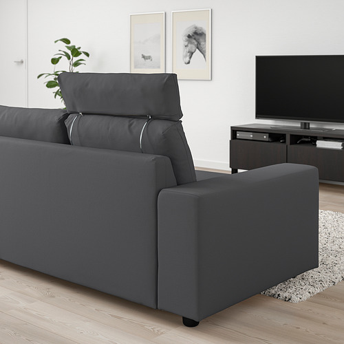 VIMLE - 3-seat sofa, with headrest with wide armrests/Hallarp grey | IKEA Taiwan Online - PE830825_S4