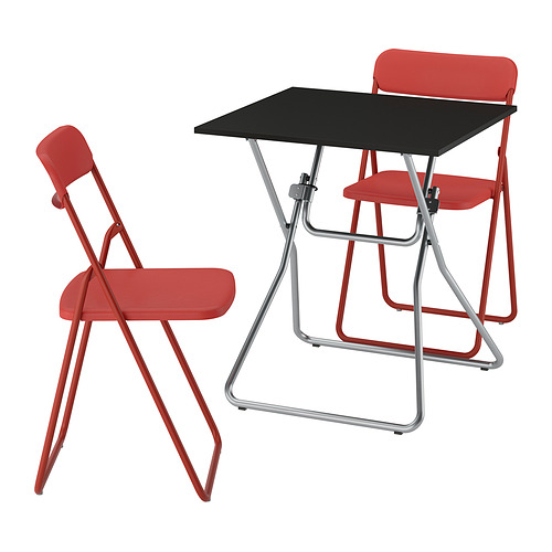 GUNDE/VIHALS table and 2 folding chairs