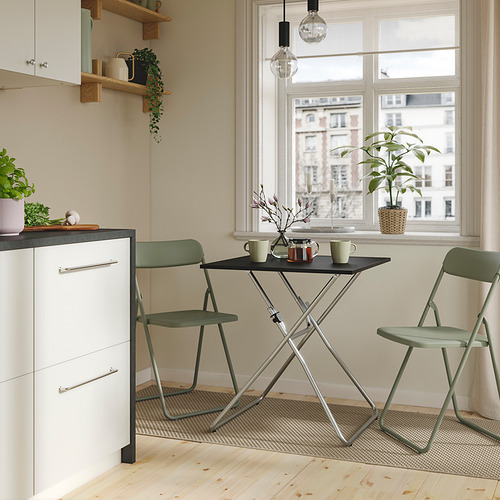 GUNDE/VIHALS table and 2 folding chairs