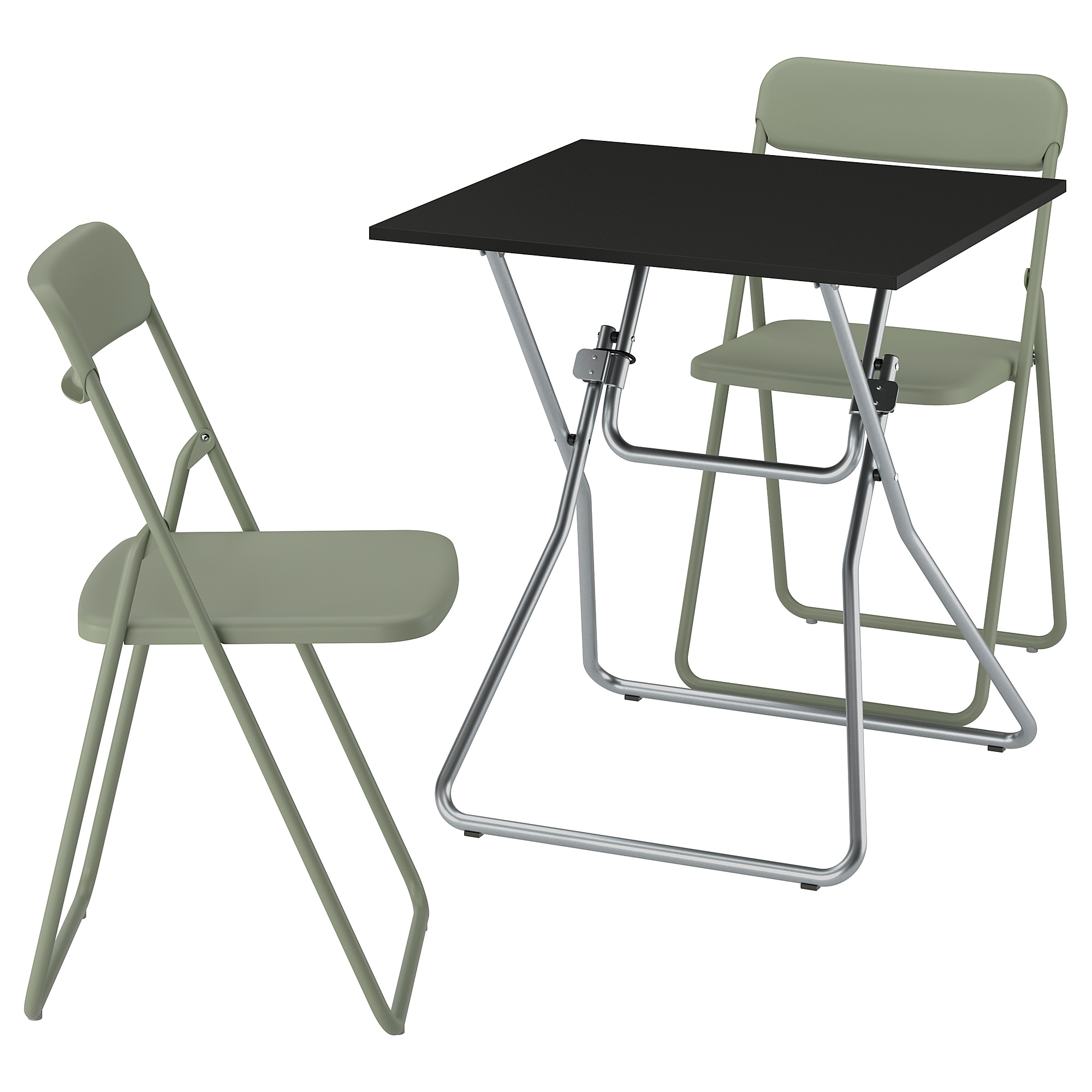 GUNDE/VIHALS table and 2 folding chairs