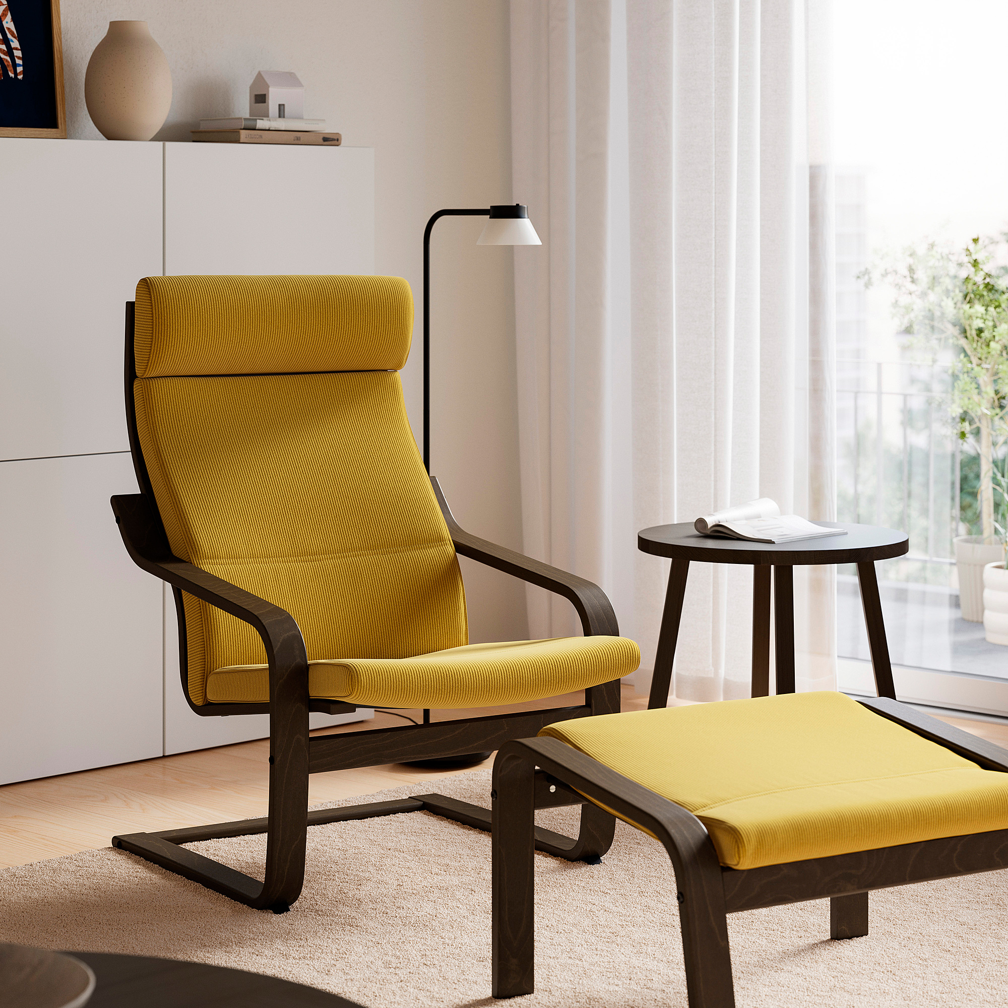 POÄNG armchair and footstool