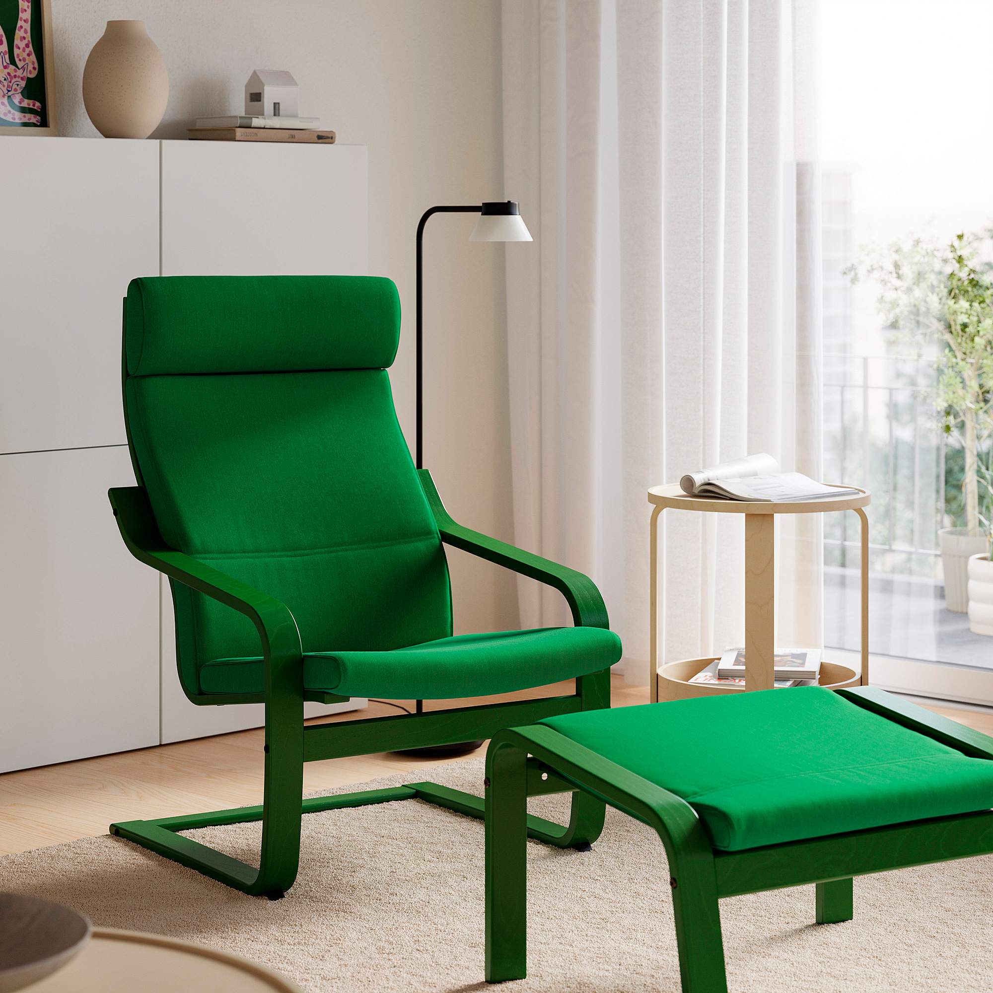 POÄNG armchair and footstool