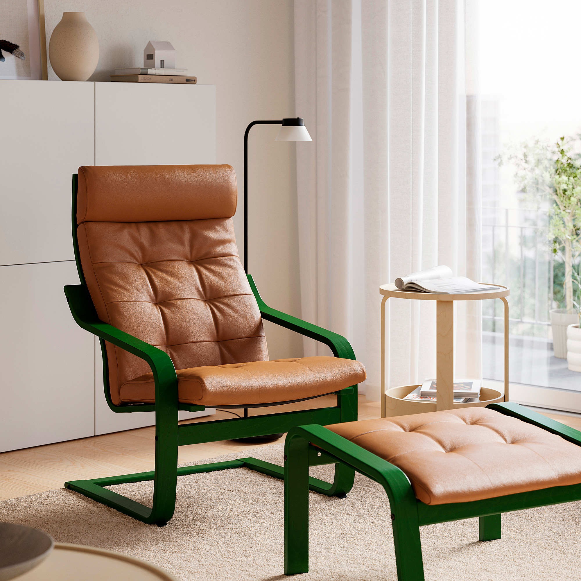 POÄNG armchair and footstool