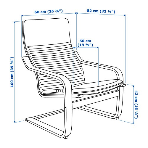 POÄNG - 扶手椅, 棕色/Knisa 淺米色 | IKEA 線上購物 - PE688046_S4