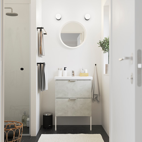 ENHET/TVÄLLEN - wash-stand with 2 drawers, concrete effect/white Pilkån tap | IKEA Taiwan Online - PE785780_S4