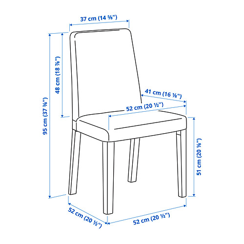 EKEDALEN/BERGMUND table and 4 chairs