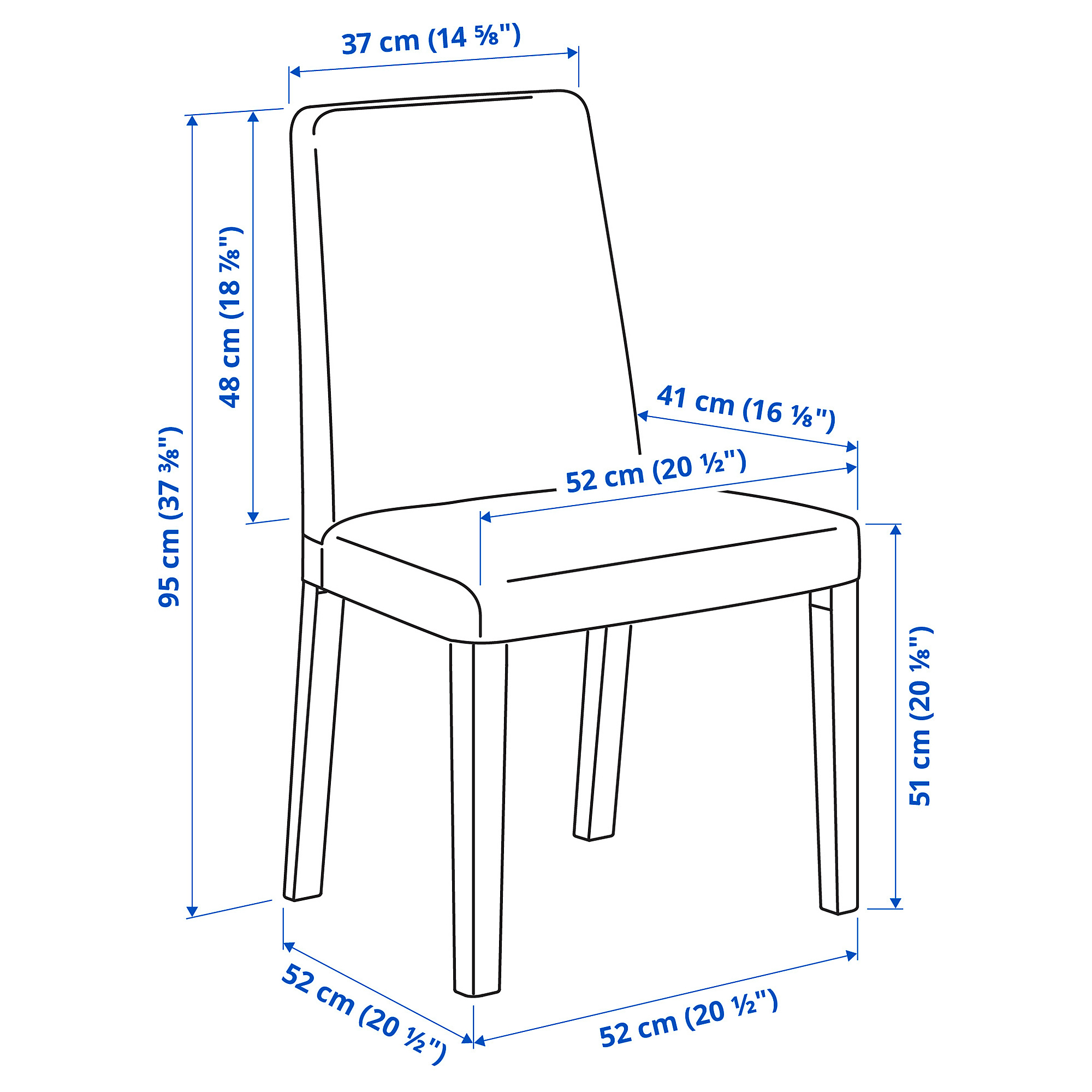 EKEDALEN/BERGMUND table and 4 chairs