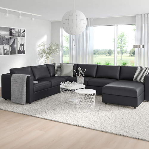 VIMLE - corner sofa, 5-seat, with chaise longue/Grann/Bomstad black | IKEA Taiwan Online - PE776086_S4