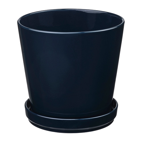 KLOTLÖNN plant pot with saucer