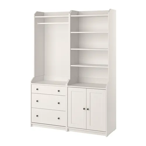 HAUGA - 收納組合, 白色, 139x46x199 公分 | IKEA 線上購物 - PE785995_S4
