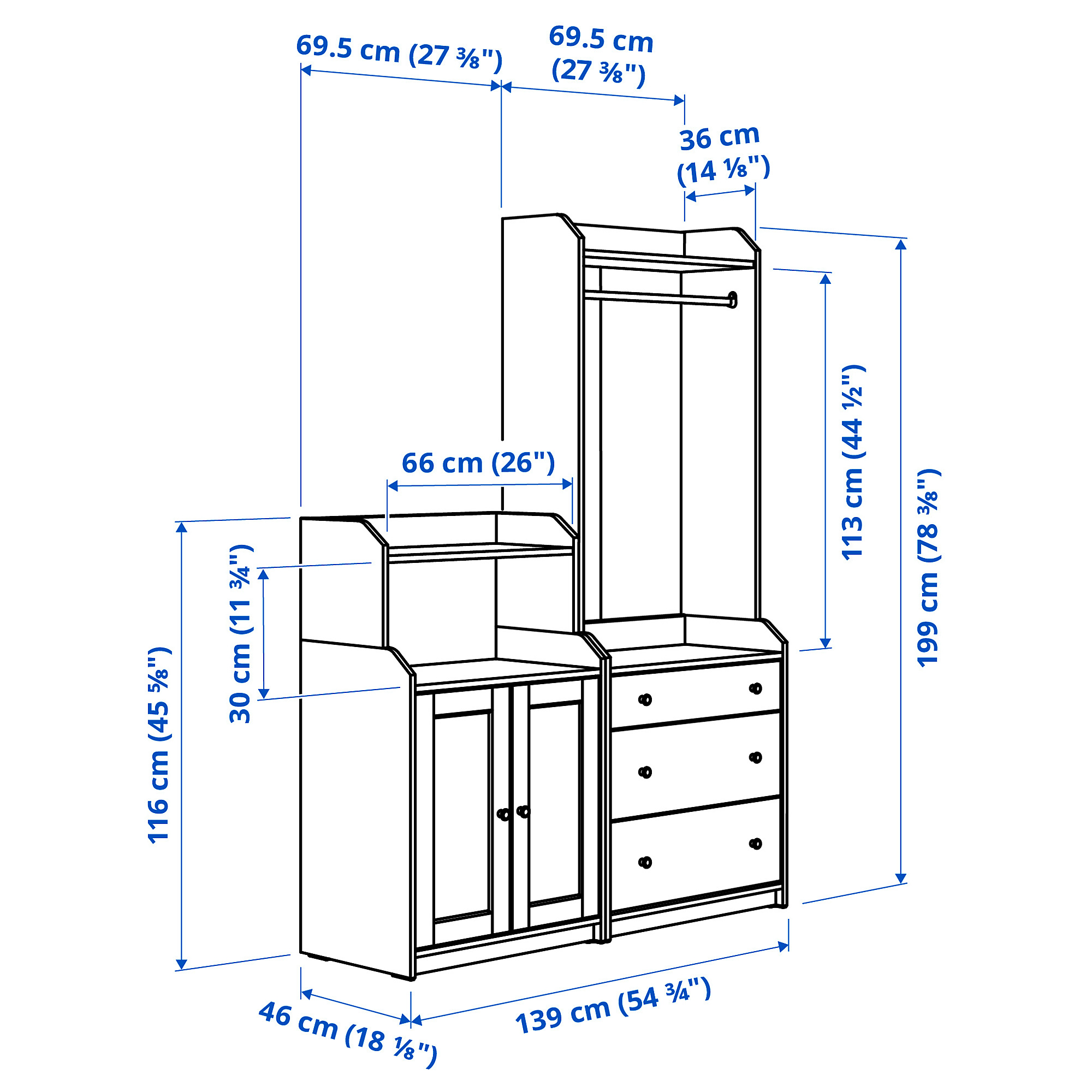 HAUGA storage combination