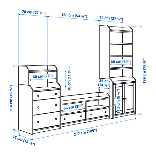 HAUGA TV/storage combination