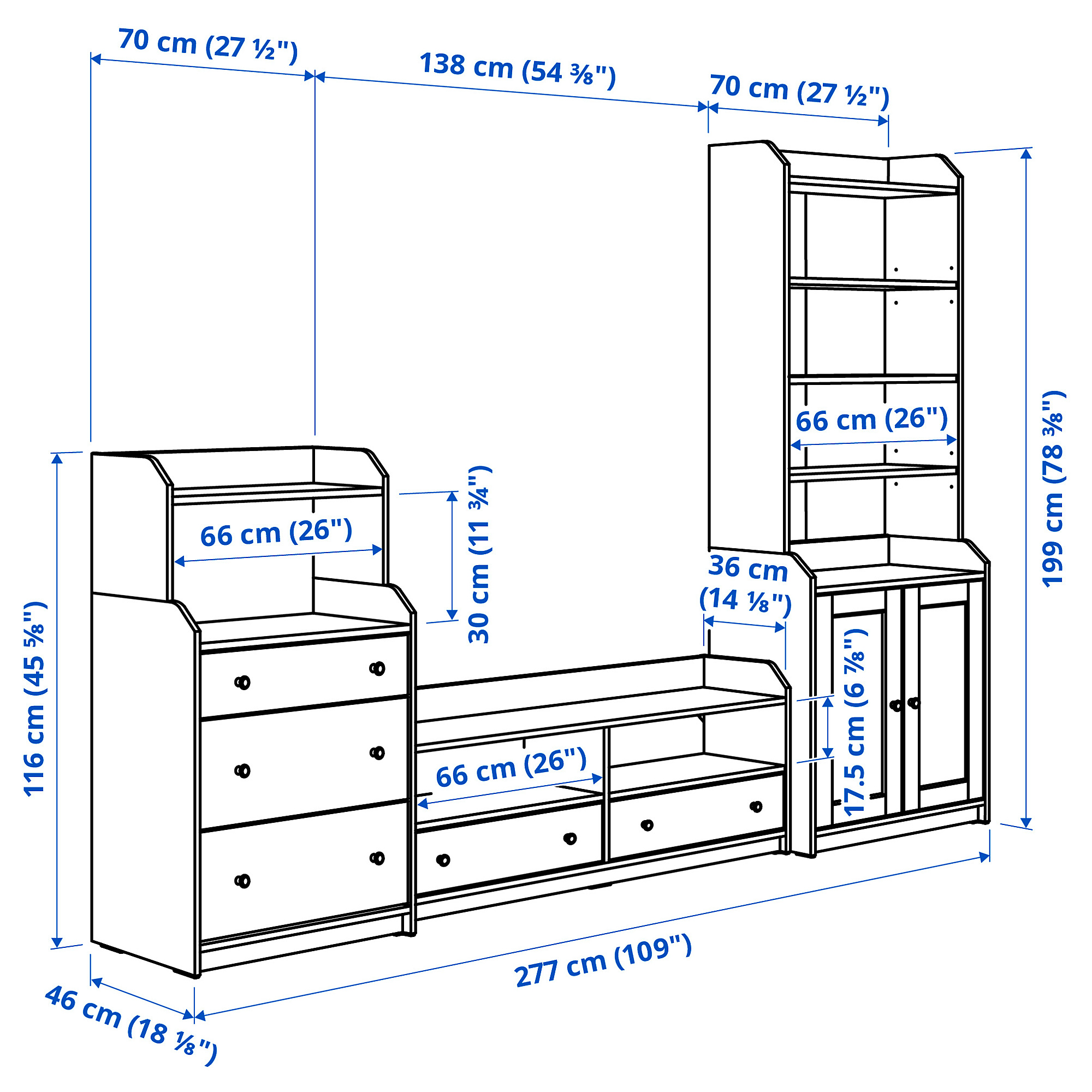 HAUGA TV/storage combination