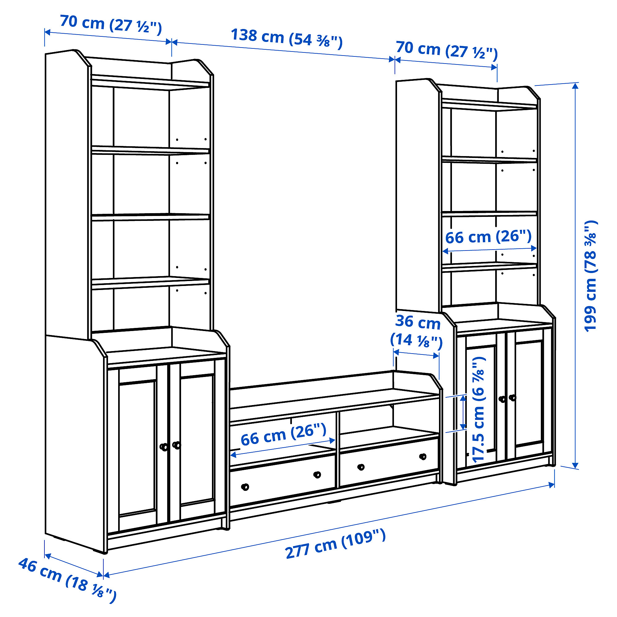 HAUGA TV/storage combination