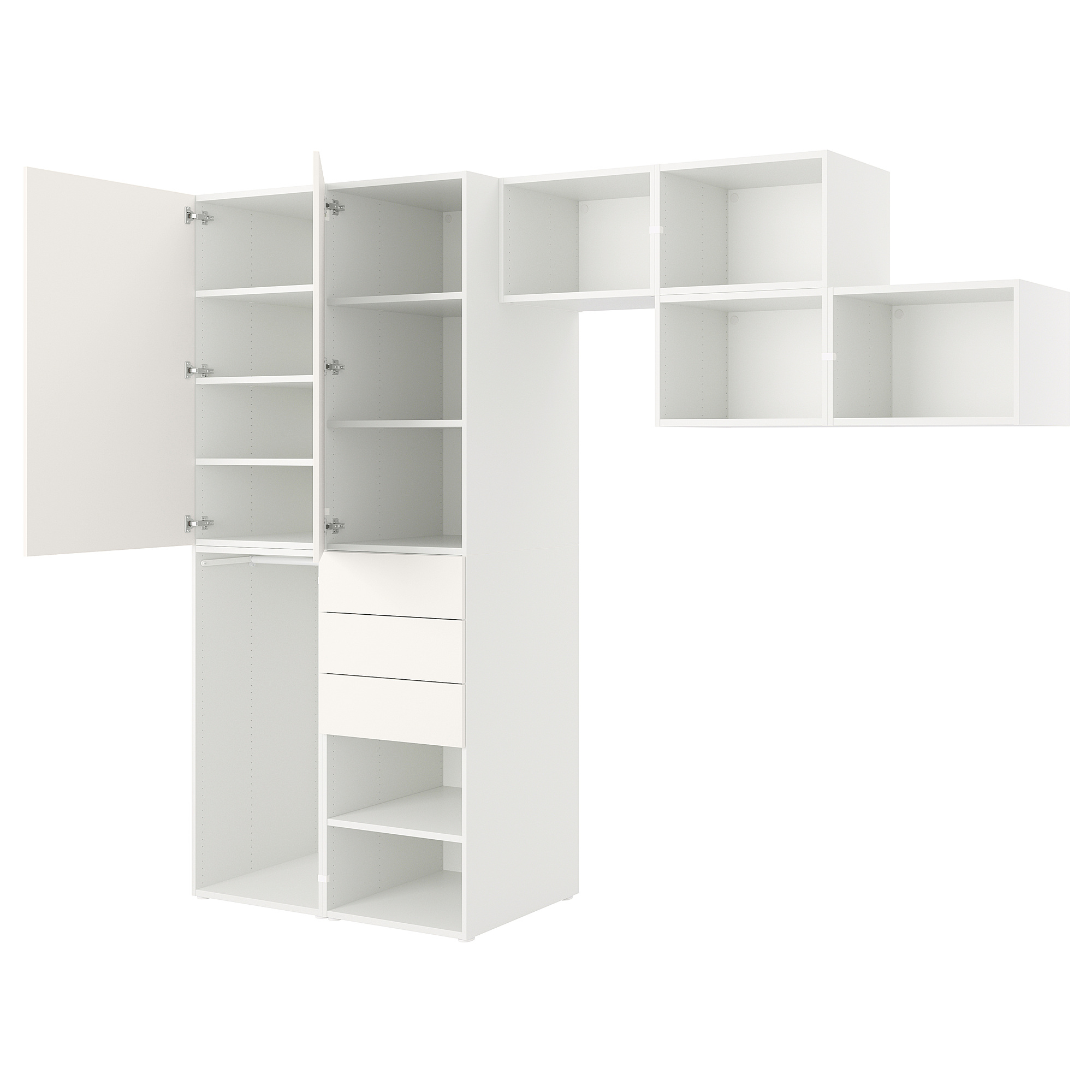 PLATSA wardrobe with 2 doors+3 drawers