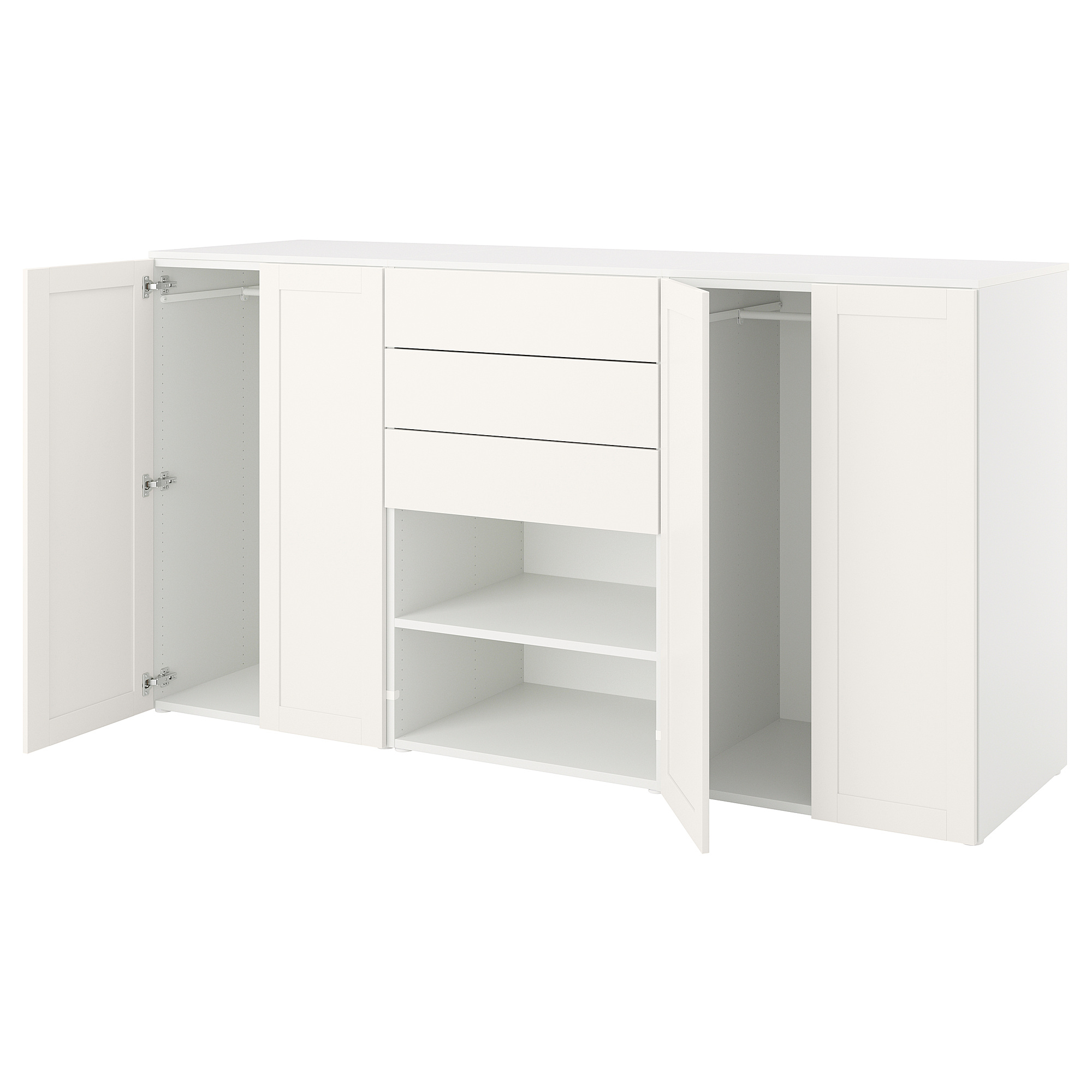 PLATSA wardrobe with 4 doors+3 drawers