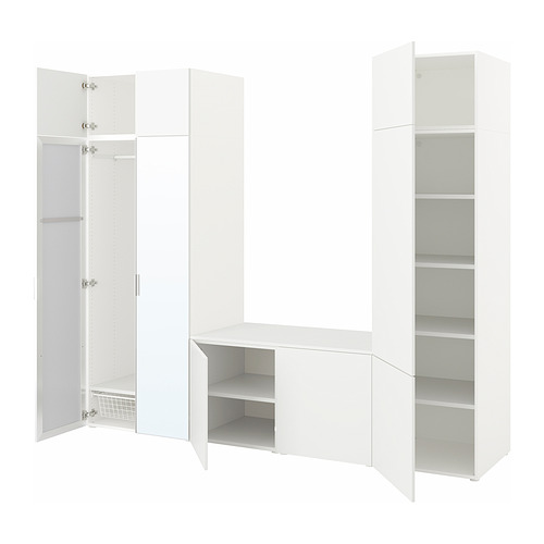 PLATSA - wardrobe with 9 doors, white STRAUMEN mirror glass /FONNES white | IKEA Taiwan Online - PE830978_S4