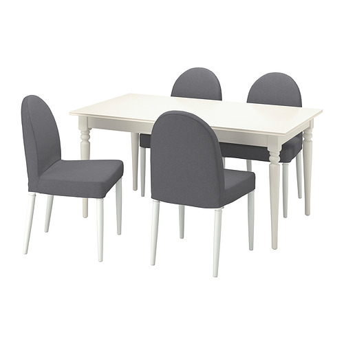 INGATORP/DANDERYD - 餐桌附4張餐椅, 白色 白色/Vissle 灰色, 155/215 公分 | IKEA 線上購物 - PE872872_S4