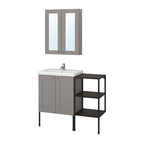 ENHET/TVÄLLEN - bathroom furniture, set of 14, grey frame/anthracite Pilkån tap | IKEA Taiwan Online - PE831050_S4