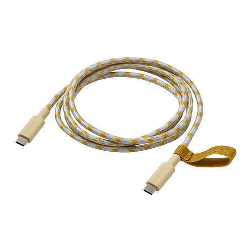 RUNDHULT - USB-C轉USB-C, 米色/藍色, 1.5 公尺/100 瓦特 | IKEA 線上購物 - PE976449_S4