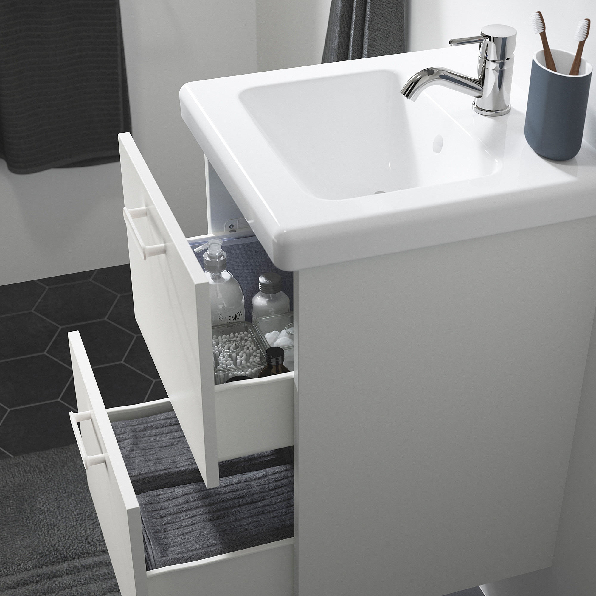 ENHET/TVÄLLEN wash-stnd w drawers/wash-basin/tap