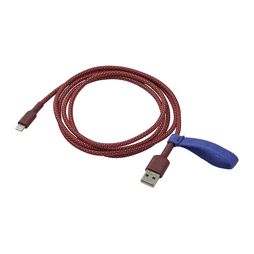 LILLHULT - USB-A轉lightning, 深紅棕色, 1.5 公尺 | IKEA 線上購物 - PE976465_S4