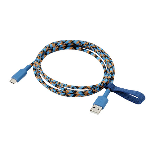 LILLHULT - USB-A轉USB-C, 藍/橘, 1.5 公尺 | IKEA 線上購物 - PE976469_S4