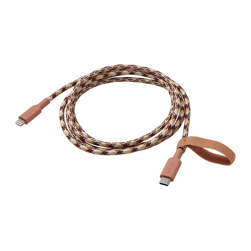 LILLHULT - USB-C轉lightning, 粉紅色/米色, 1.5 公尺 | IKEA 線上購物 - PE976479_S4