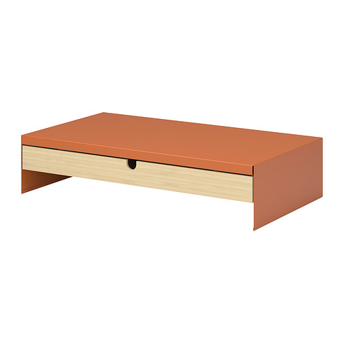ELLOVEN - monitor stand with drawer, bright orange | IKEA Taiwan Online - E1012596_S4