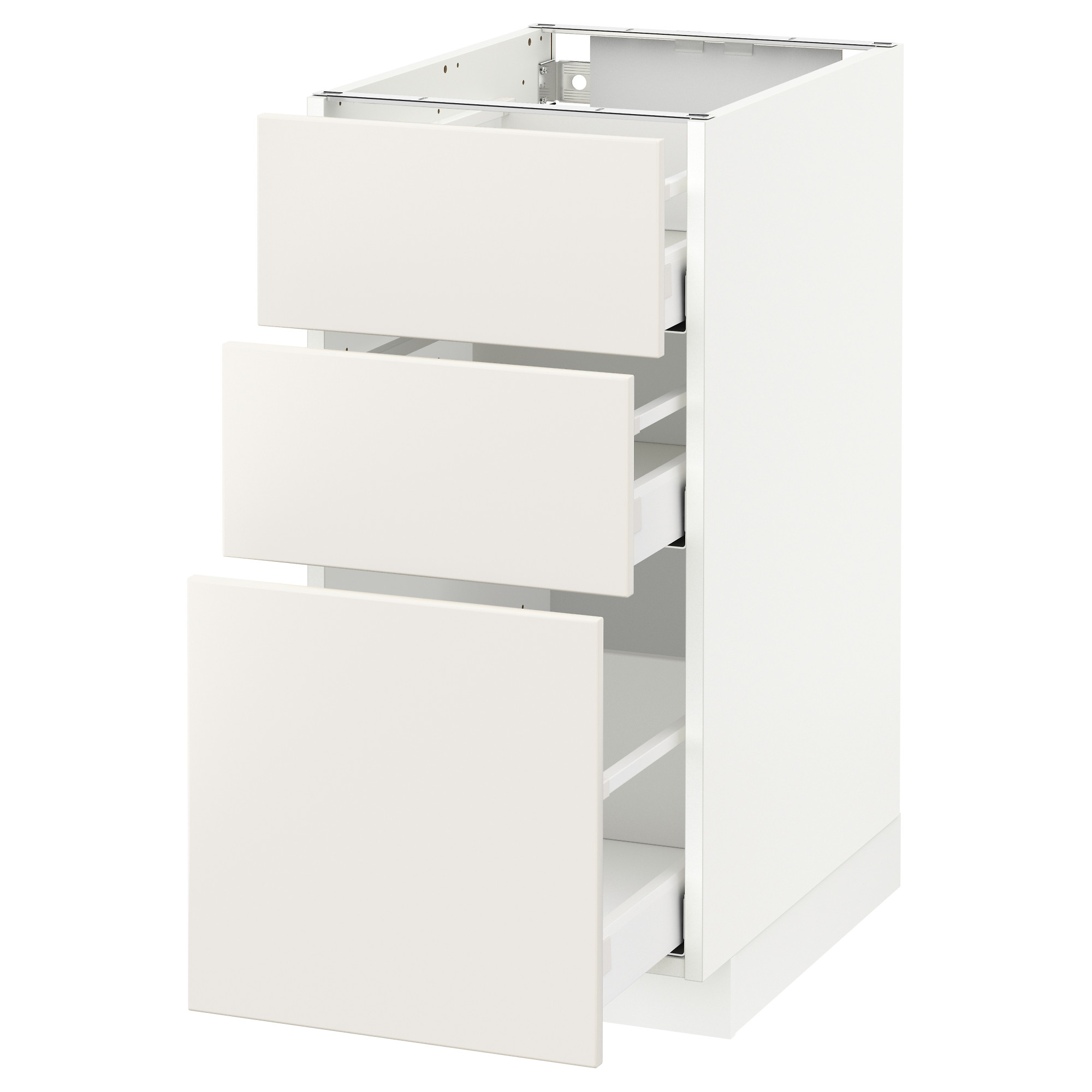 METOD base cabinet with 3 drawers