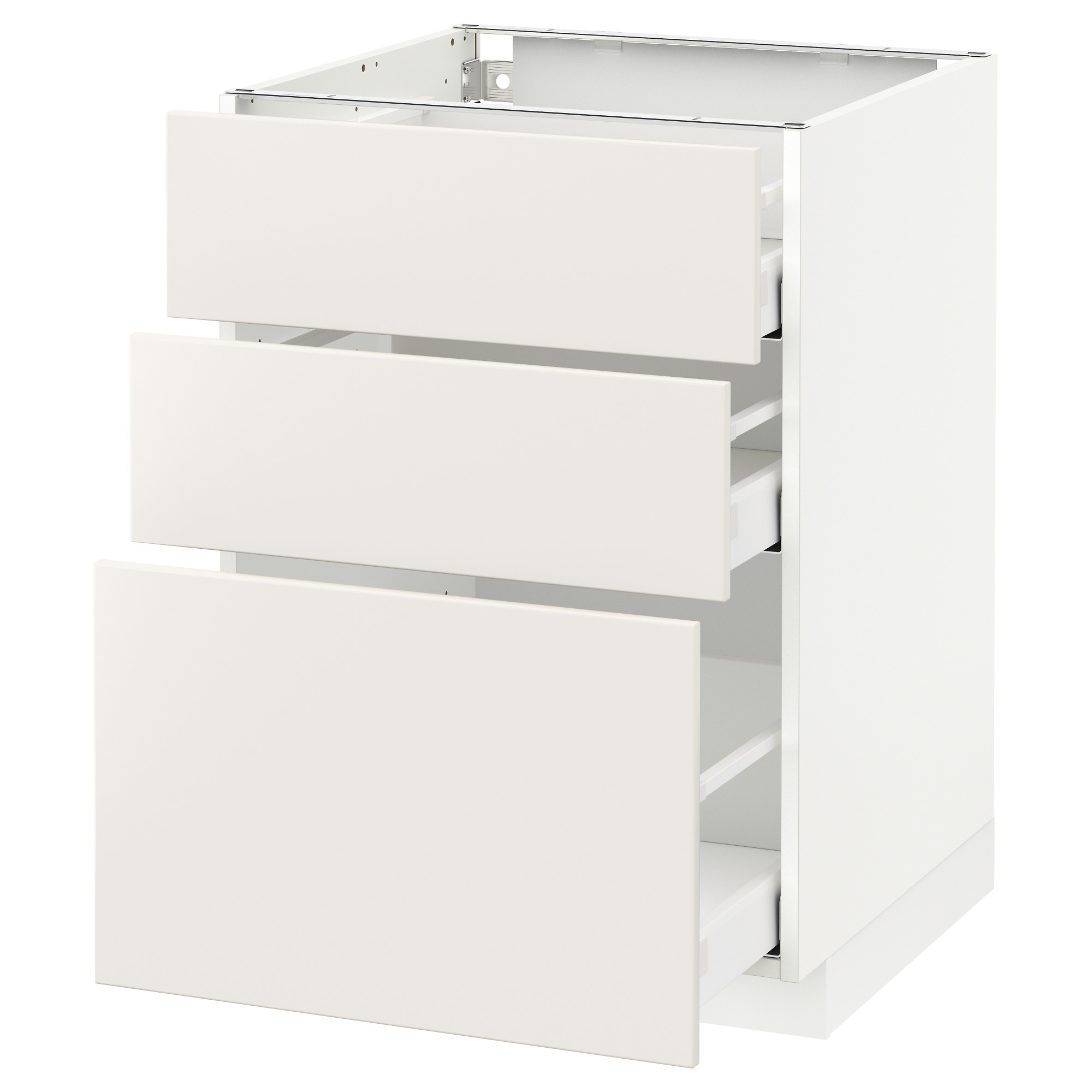 METOD base cabinet with 3 drawers