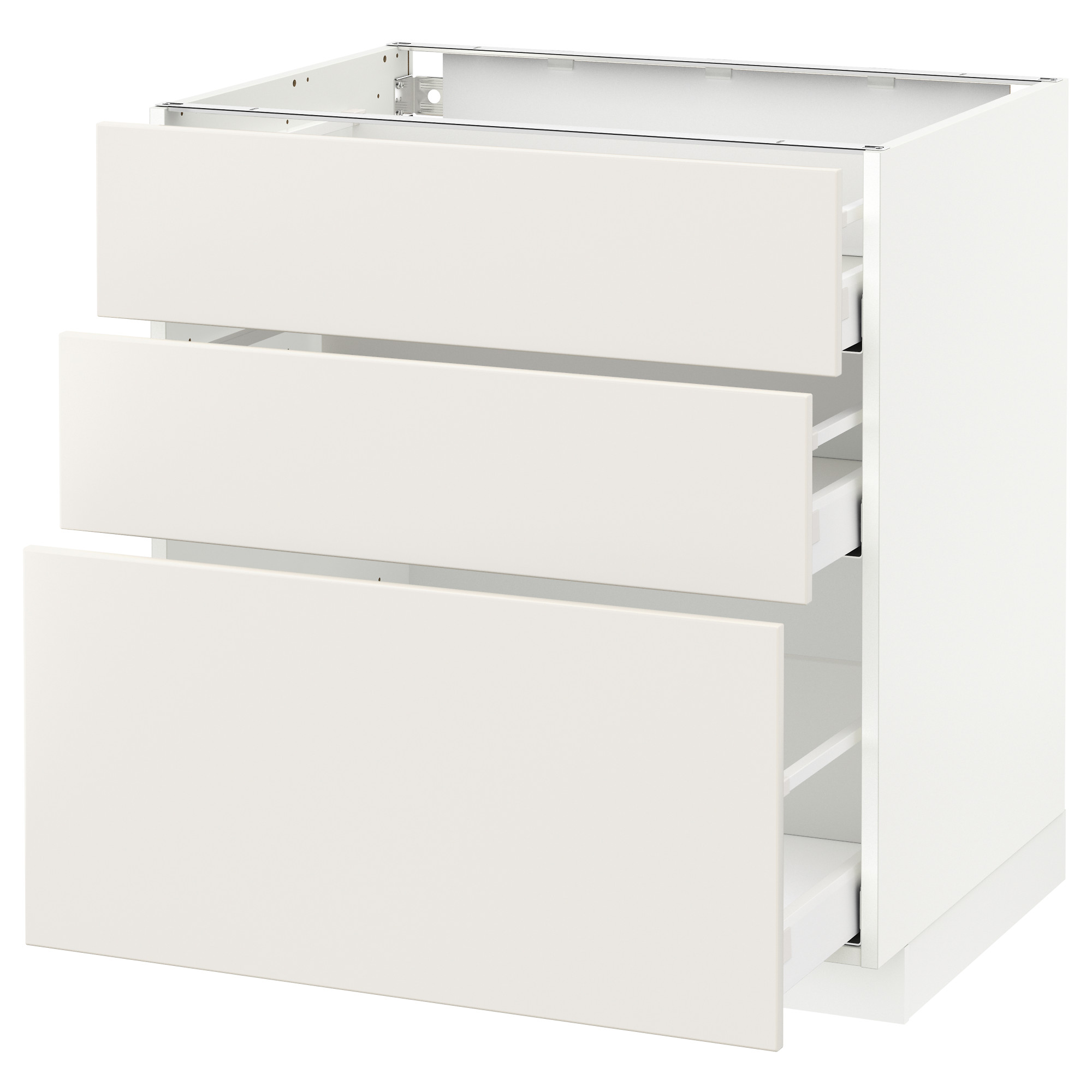 METOD base cabinet with 3 drawers