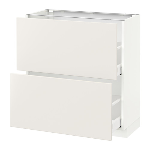 METOD - base cabinet with 2 drawers, white Maximera/Veddinge white, 80x37x80 cm | IKEA Taiwan Online - PE515801_S4