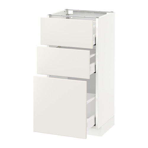 METOD - base cabinet with 3 drawers, white Maximera/Veddinge white | IKEA Taiwan Online - PE515805_S4