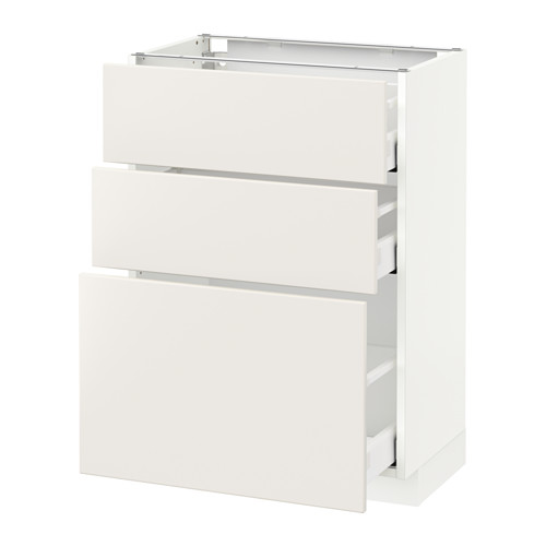 METOD base cabinet with 3 drawers