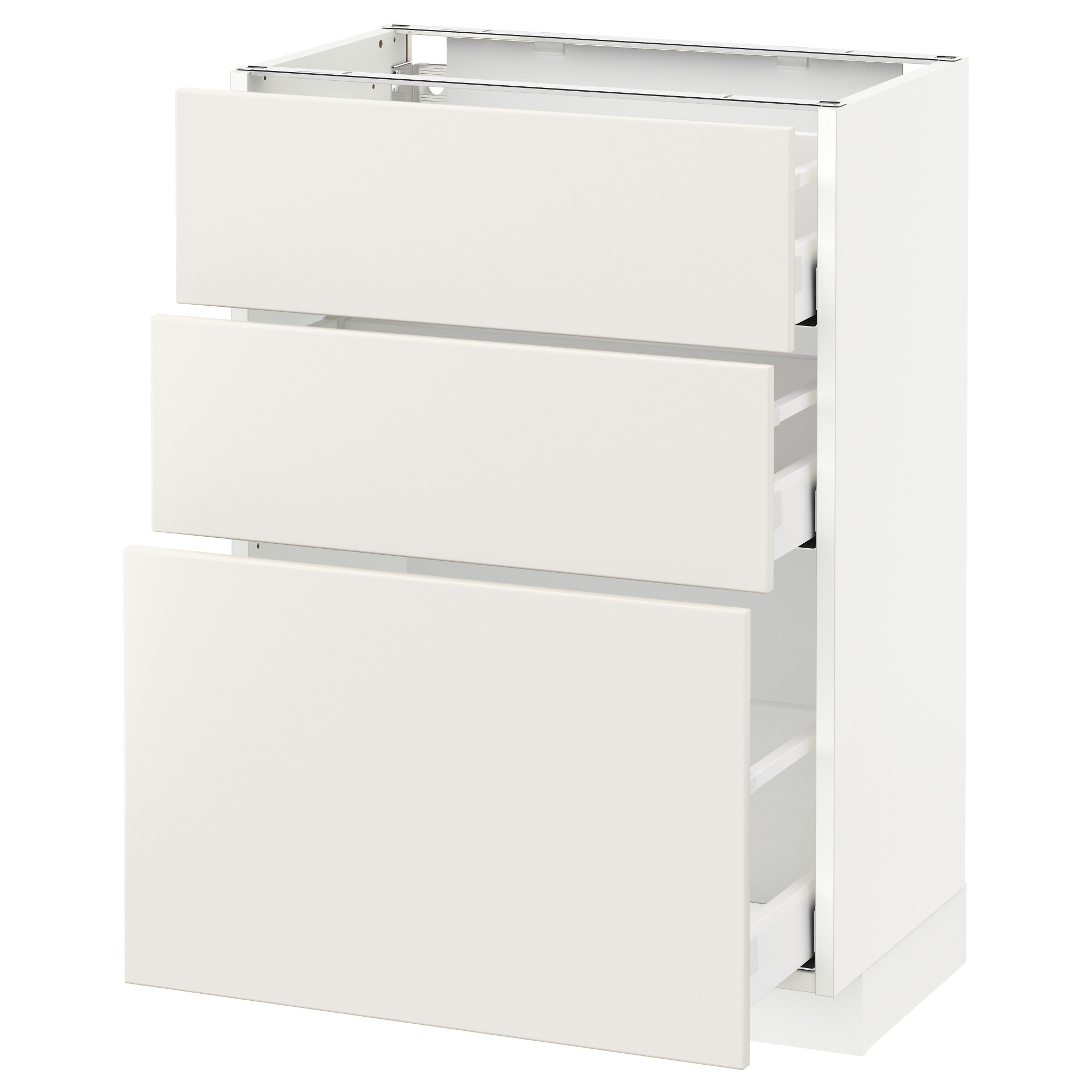 METOD base cabinet with 3 drawers