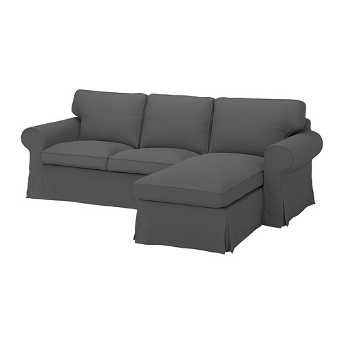 EKTORP - 3-seat sofa with chaise longue, Hallarp grey | IKEA Taiwan Online - PE774501_S4