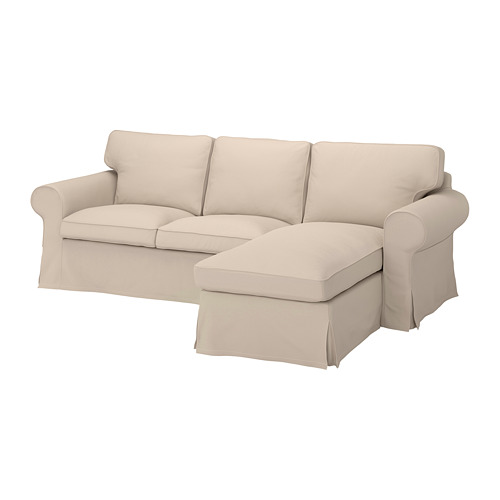 EKTORP - 3-seat sofa with chaise longue, Hallarp beige | IKEA Taiwan Online - PE774503_S4