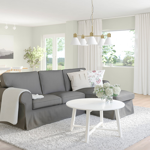 EKTORP - 3-seat sofa with chaise longue, Remmarn light grey | IKEA Taiwan Online - PE774511_S4