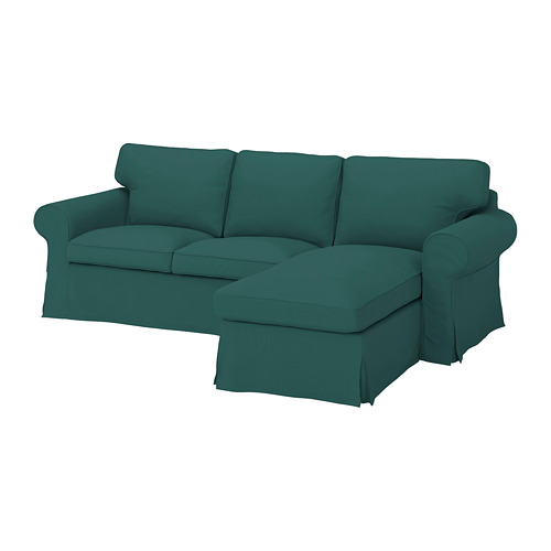 EKTORP - 3-seat sofa with chaise longue, Totebo dark turquoise | IKEA Taiwan Online - PE774507_S4