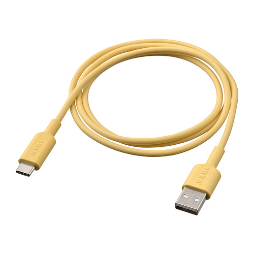 SITTBRUNN - USB-A轉USB-C, 淺黃色, 1 公尺 | IKEA 線上購物 - PE878580_S4