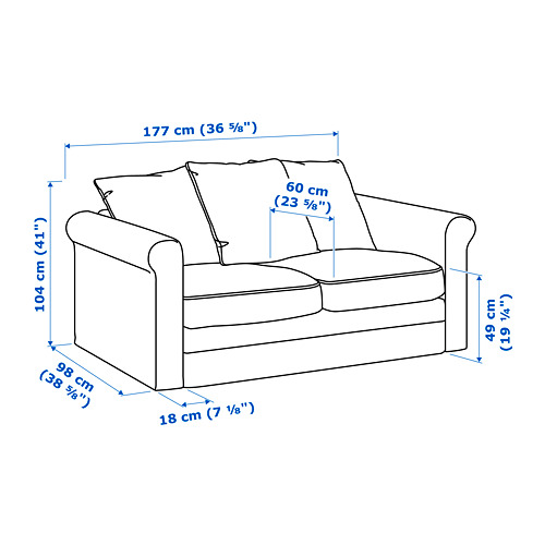 GRÖNLID - 2-seat sofa, Ljungen medium grey | IKEA Taiwan Online - PE688694_S4