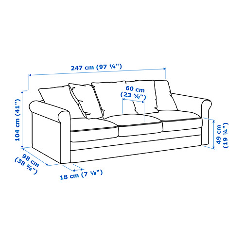 GRÖNLID - 3-seat sofa, Inseros white | IKEA Taiwan Online - PE688695_S4