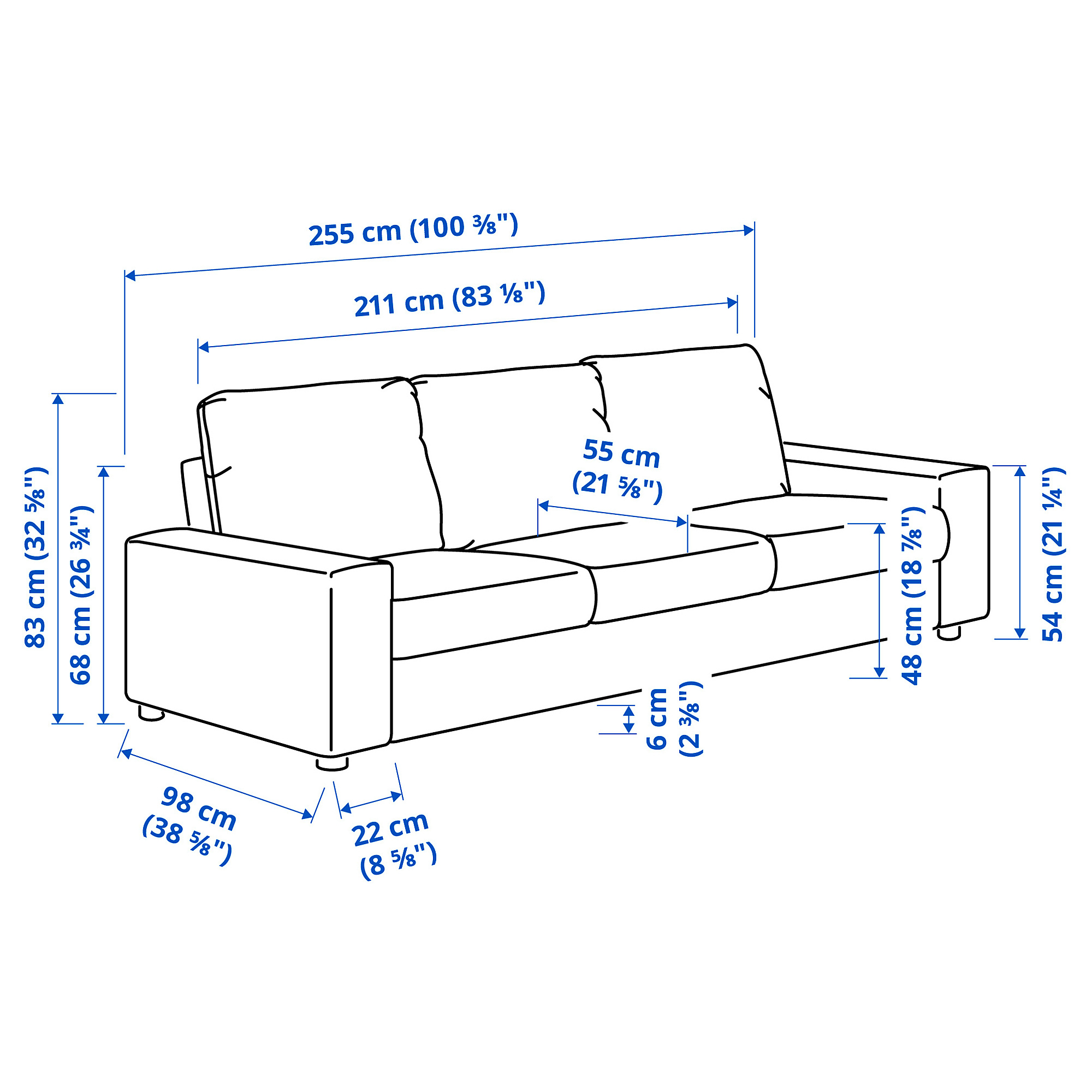 VIMLE 3-seat sofa